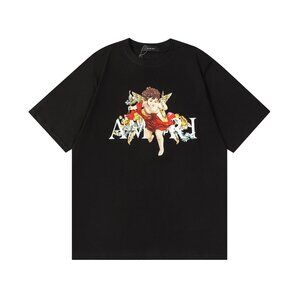 AMIRI Black Cherub Graphic Short Sleeve Tee